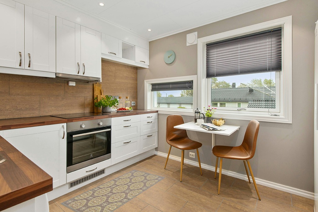 Rug ideas in Wood and White Small Kitchen