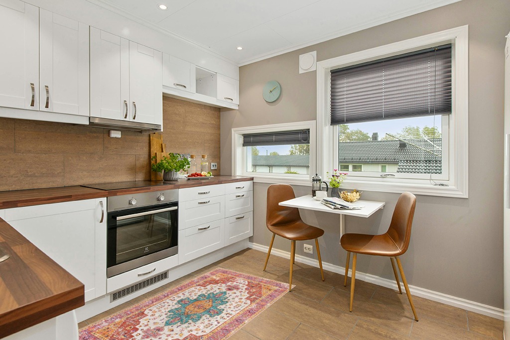 Rug ideas in Wood and White Small Kitchen