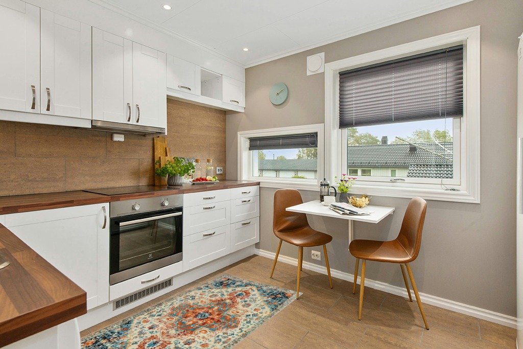 Rug ideas in Wood and White Small Kitchen