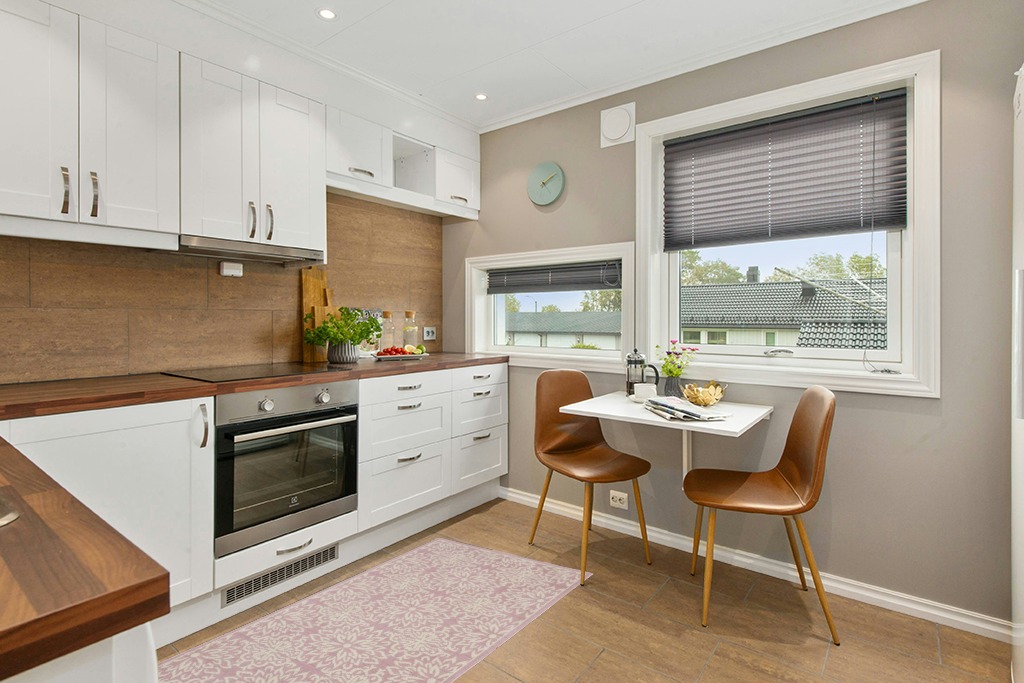 Rug ideas in Wood and White Small Kitchen