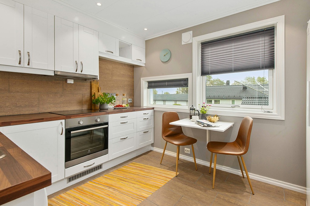 Rug ideas in Wood and White Small Kitchen