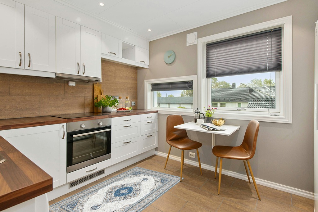 Rug ideas in Wood and White Small Kitchen