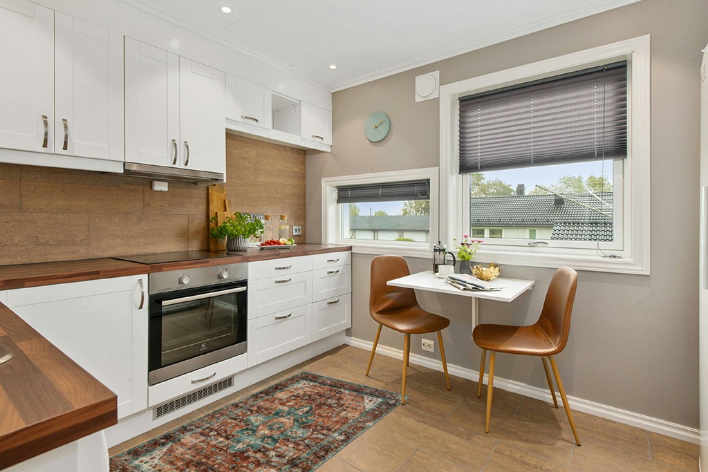 Rug ideas in Wood and White Small Kitchen
