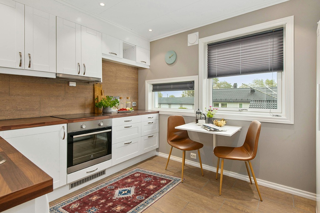 Rug ideas in Wood and White Small Kitchen