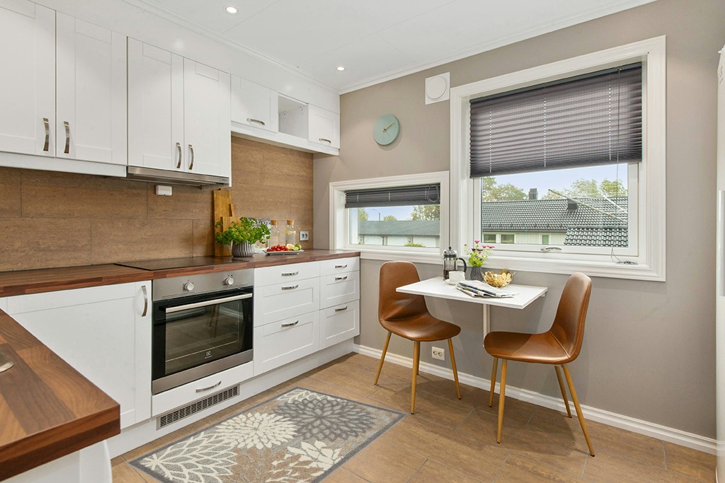 Rug ideas in Wood and White Small Kitchen