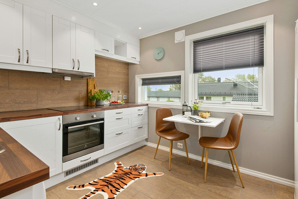 Rug ideas in Wood and White Small Kitchen