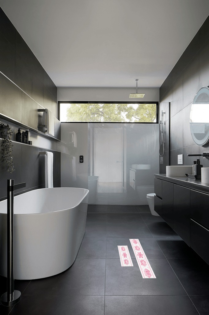 Rug ideas in Black Modern Bathroom