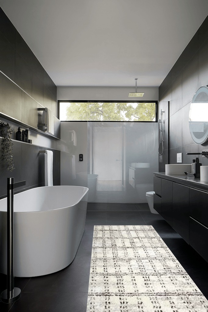 Rug ideas in Black Modern Bathroom