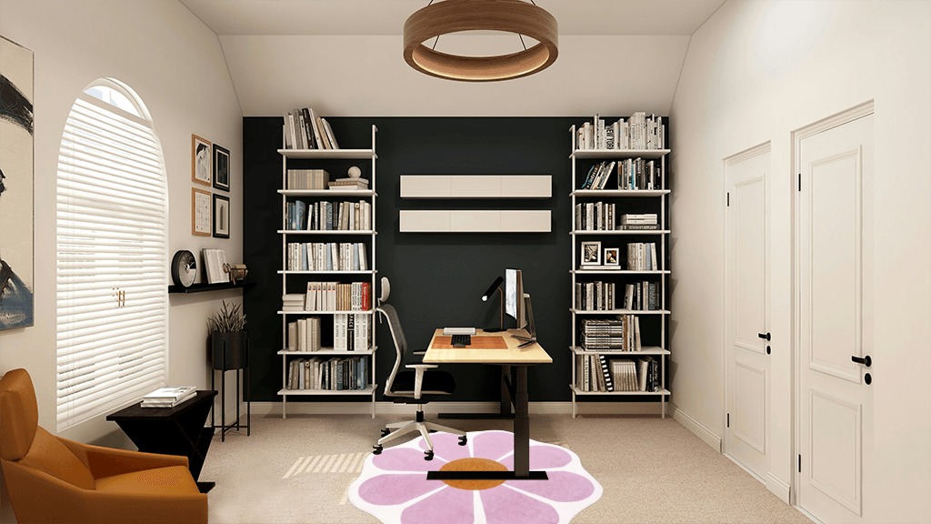 Office rug ideas in White and Black Home Office
