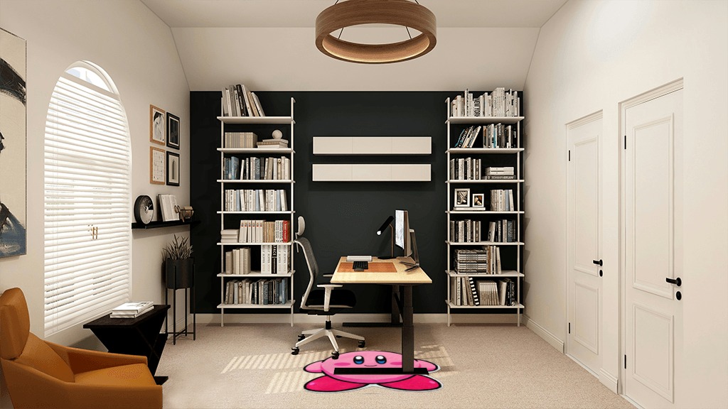 Office rug ideas in White and Black Home Office