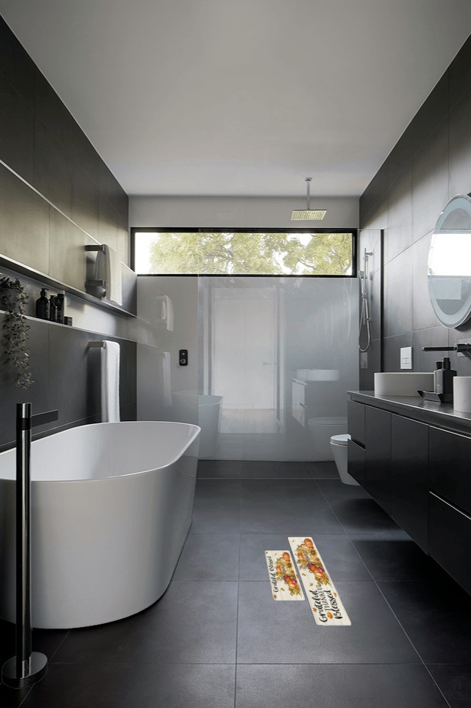 Christmas rug ideas in Black Modern Bathroom