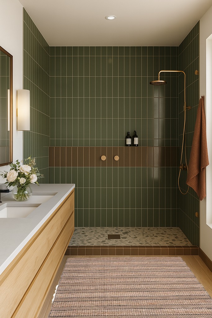 Sonnenberg Striped Flatweave Black/Natural Area Rug Laurel Foundry Modern ... in Green Bathroom