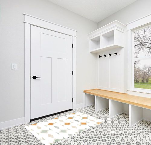 Eroyat Modern Minimalist Fresh Geometric Lattice Area Rug in White Modern Entryway