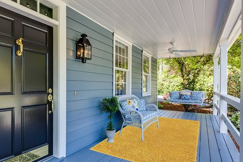 Yellow, 5x8 Feet fluffy rug in Light Blue Patio