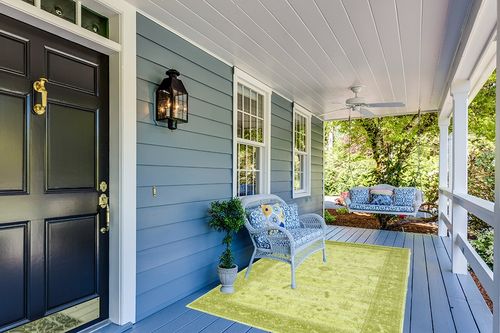 Unique Loom La Jolla Collection Farmhouse, Contemporary, Botanical, Traditional, Vintage Area Rug, 5 x 8 ft, Light Green/Green in Light Blue Patio