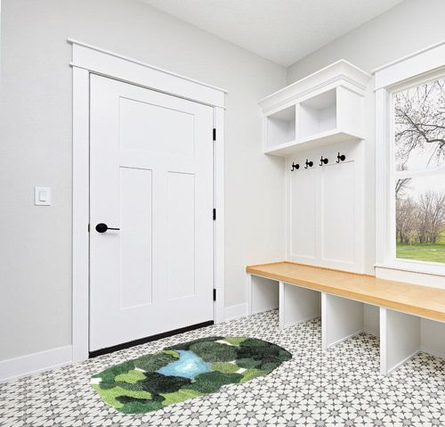 THRILRUG 3x5 Feet 3D Moss Rug,Shag Carpet Tropical Area Rugs Non Slip Turf Rug Indoor Bath Mat Tufted Rug,Ultra Soft Washable Kids Play Mat Plant Floor Mat for Bedroom,Living Room Forest Green 3x5 ft in White Modern Entryway