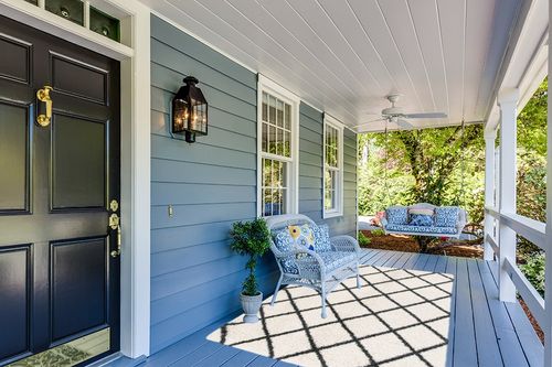 Marrone Geometric Ivory/Black Area Rug George Oliver Rug Size: Rectangle 5'1" x 7'6" in Light Blue Patio