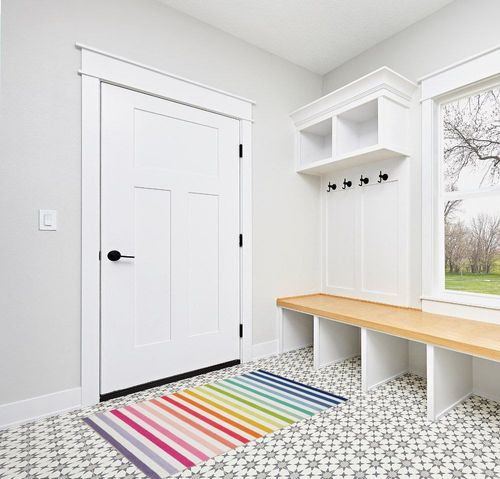 Gap Home Kids Striped Area Rug, Rainbow, 3'2"x4'6" in White Modern Entryway