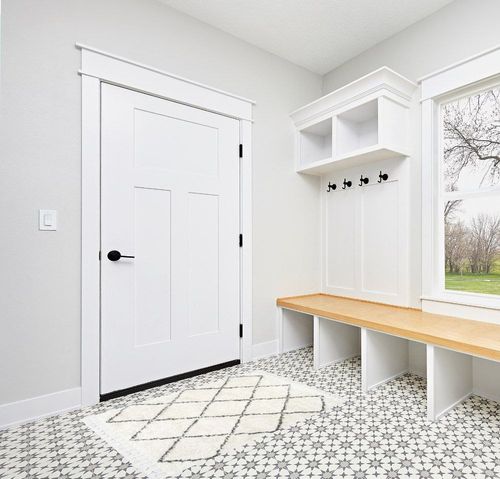 Twinar Geometric Hand Knotted Wool Off White/Dark Gray Area Rug Langley Street ... in White Modern Entryway