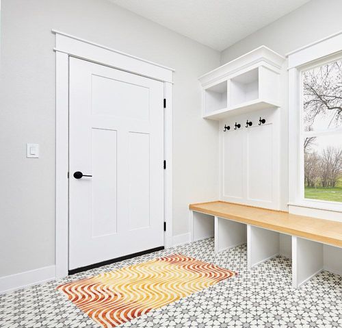 Ivy Bronx Niki Dip Dyed Ivory/Terracotta Area Rug; 3' x 5' in White Modern Entryway