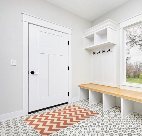 Arneshia Chevron Beige/Terracotta Indoor / Outdoor Area Rug Wade Logan Rug Size ... in White Modern Entryway