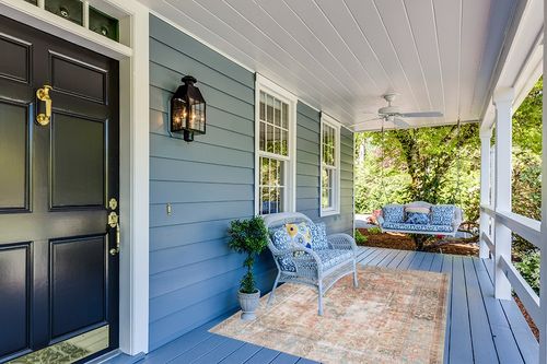 ‎Terracotta / Sky ‎Traditional ‎Stain-resistant ‎Living Room, Bedroom, Dining Room ‎Area Rug in Light Blue Patio