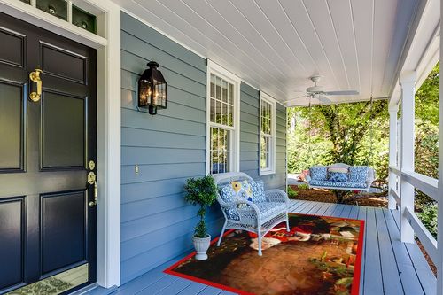 Milliken RJ McDonald Christmas Party Novelty Rug Rug Size: 5'4" x 7'8" in Light Blue Patio