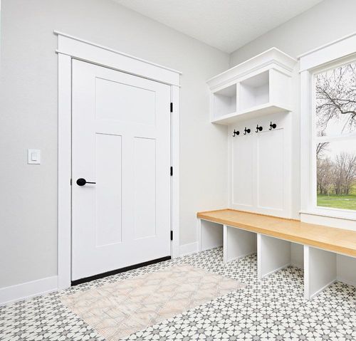 Remington Geometric Handmade Hand-Loomed Ivory/Orange Area Rug Foundstone Rug ... in White Modern Entryway