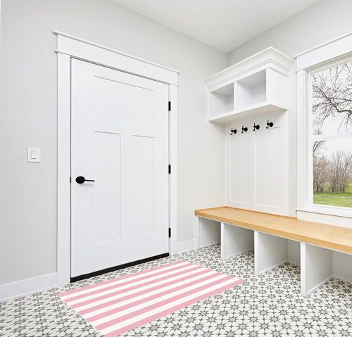 Area Rug, Christmas Pink Stripe Rug, Plush Living Room Rugs, Area Rugs for Living Room Decor Bedroom Decor, Rugs for Living Room, Carpet 2x3ft Rugs for Bedroom in White Modern Entryway