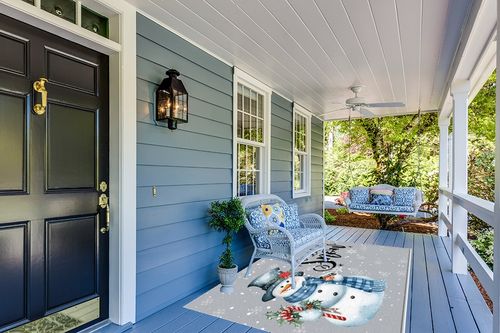 5' x 8' Area Rug, Christmas Non-Skid Rubber Backing Large Rectangle Rugs - Living Room Bedroom Home Office Xmas Snowman Bird Berry White Snowflake Grey Indoor Floor Mat Carpets in Light Blue Patio