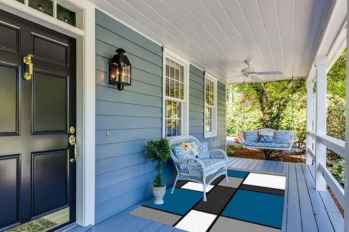 Blue Grey and White Geometry Area Rugs, Entryways Mat Fluffy Soft Machine Washable Breathable Durable for Room Living Room Indoor Outdoor Hallway, 5ft x 7ft in Light Blue Patio