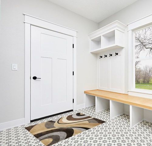 Home Dynamix Tribeca Slade Modern Area Rug, Abstract Brown/Gray 39"x55" in White Modern Entryway