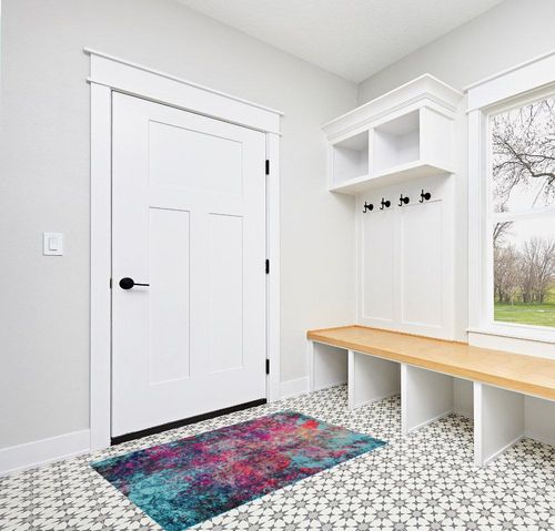 nuLOOM Reva Colorful Abstract Accent Rug, 3x5, Multi in White Modern Entryway