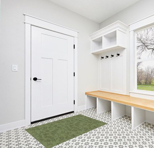 Brumlow MILLS Entwined Simple Floral Home Indoor Area Rug with Colorful Print Pattern, Perfect for Living Room Decor, Dining Carpet, Bedroom Mat, Entryway or Kitchen Rug, 3'4" x 5', Green in White Modern Entryway