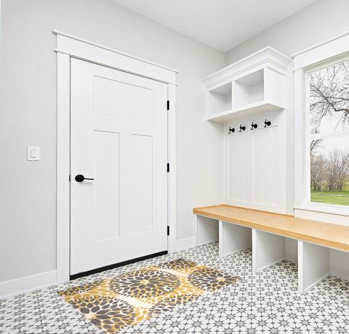 Rugshop Modern Floral Circles Design Easy Cleaning for Living Room,Bedroom,Home Office,Kitchen Non Shedding Area Rug 3'1" x 5' Yellow in White Modern Entryway