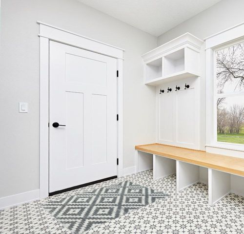 Lahome Washable 3x5 Area Rug Bathroom Rugs Moroccan Geometric Trellis Soft Non Slip Non Shedding Low Pile Printed Entry Rugs for Indoor Entryway Bedside Kitchen Entrance, Grey in White Modern Entryway