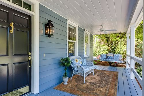 Loloi II Loren Collection LQ-02, Plum/Multi 5'-0" x 7'-6", Area Rug, Soft, Durable, Vintage, Distressed, Low Profile, Non-Shedding, Easy Clean, Living Room Rug in Light Blue Patio