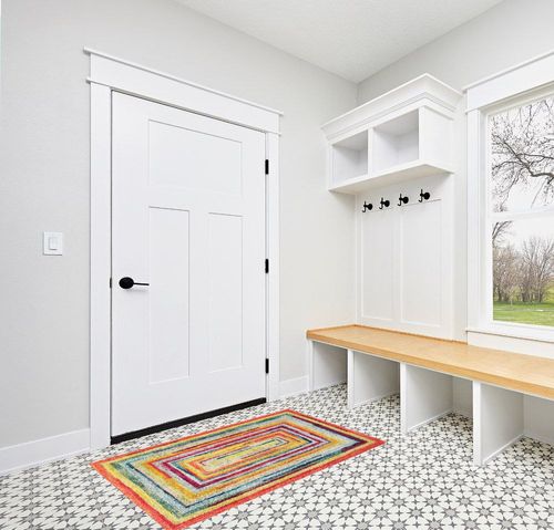 nuLOOM Hargis Labyrinth Accent Rug, 3x5, Multi in White Modern Entryway