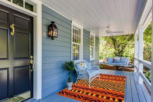 INDIA LIVING Indian Handmade Kilim Rug Moroccan Area Rug Washable Bedroom Rug Indoor Small Persian Living Room Office Carpet Decorative Rug, 5"x8", Orange in Light Blue Patio