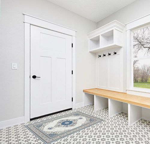 Area Rug Living Room Rugs: 3x5 Machine Washable Rug Soft Low Pile Area Rug with Non-Slip Backing, Medallion Floor Carpet for Bedroom Dining Room Nursery Home Office-Blue/Cream in White Modern Entryway