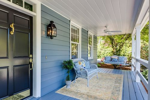 Loloi x Magnolia Home by Joanna Gaines Millie MIE-04 Collection Area Rug, Slate / Multi, 5'-3" x 7'-6" in Light Blue Patio