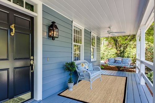 nuLOOM Elijah Farmhouse Seagrass Area Rug, 5' x 8', Black in Light Blue Patio