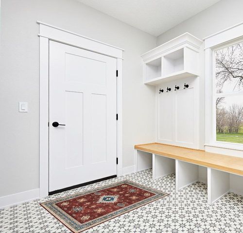 Lahome Oriental Area Rugs -3x5 Washable Rug Non-Slip Vintage Living Room Rugs Ultra-Thin Oriental Bedroom Rug Accent Floor Carpet for Entryway Kitchen Bathroom Dining Room Office (3'x5',Amber Red) in White Modern Entryway