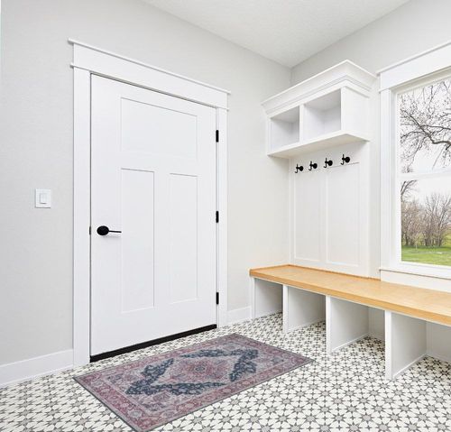 Lahome Oriental Living Room Rug - 3x5 Area Rugs for Bedroom Room Machine Washable Rugs Non-Slip Low-Pile Entryway Kitchen Rug Throw Lagre Rug Distressed Capet for Bathroom Office Laundry Dinning Room in White Modern Entryway