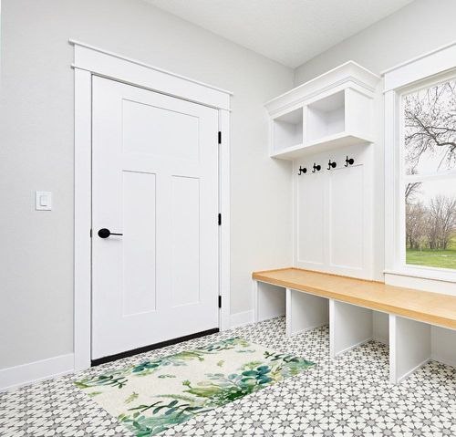 Area Rug, Eucalyptus Green Leaves Area Rug, Living Room Rugs, Area Rugs for Bedroom Decor&Living Room Decor, Carpet 3x5ft Bedroom Rug, Rugs for Living Room in White Modern Entryway