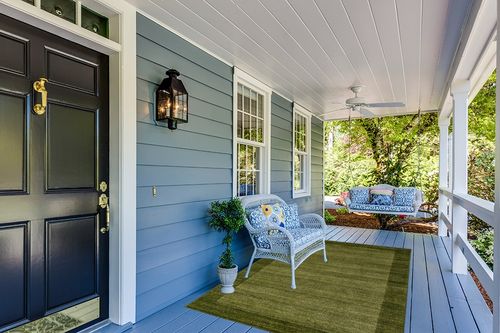 Unique Loom Del Mar Collection Area Rug - Abigail (5' 3" x 8' Rectangle, Light Green/ Ivory) in Light Blue Patio