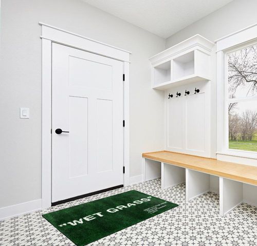 Keep Off Wet Grass Area Rugs Green Modern Large Carpet Neutral Non-Slip Floor Mat Easy Cleaning Rugs for Bedroom Livingroom Playroom Home Decor Mat 60X40inch in White Modern Entryway