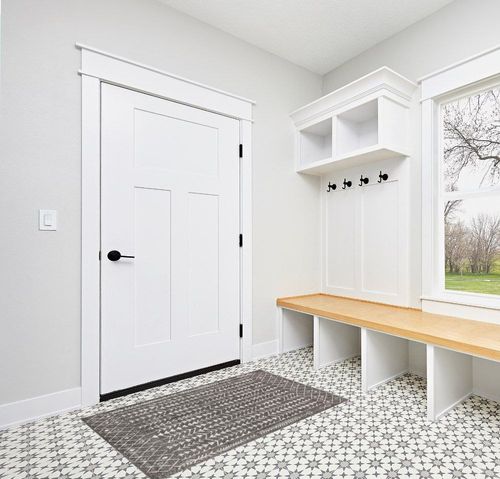 JONATHAN Y MOH210B-3 Ziri Moroccan Geometric Indoor Farmhouse Area-Rug Bohemian Minimalistic Easy-Cleaning Bedroom Kitchen Living Room Non Shedding, 3 X 5, Grey,Cream in White Modern Entryway