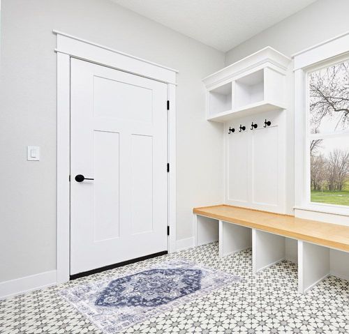 Auemtyn Area Rug,3x5 Washable Rug for Living Room, Rug with Anti-Slip Backing, Vintage Rug for Bedroom,Ultra-Thin Boho Farmhouse Rug for Home Decor(3'x5',Blue) in White Modern Entryway