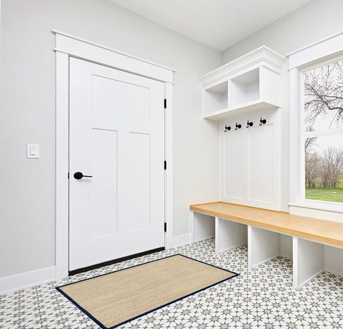 nuLOOM Elijah Farmhouse Seagrass Area Rug, 3' x 5', Navy in White Modern Entryway